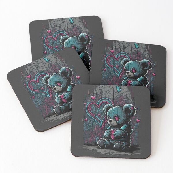Item preview, Creepy Gothic Valentines Day Merchandise Lonely Neon Teddy Bear and other Darkly Romantic Gift Ideas designed and sold by Bits-X-Pieces.