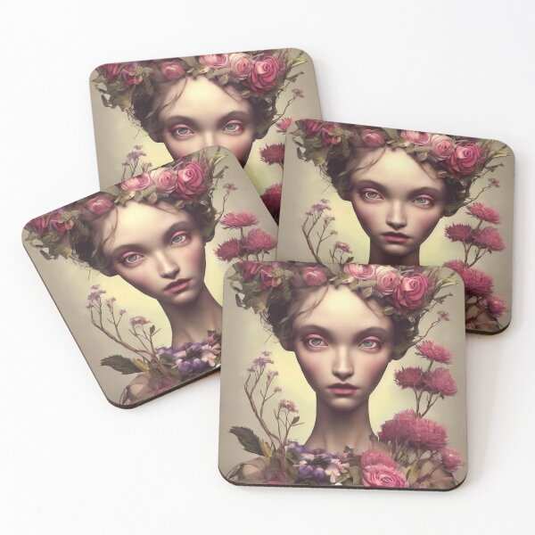 Item preview, Zuleika Flowery Girl Portrait  designed and sold by Kamiri.