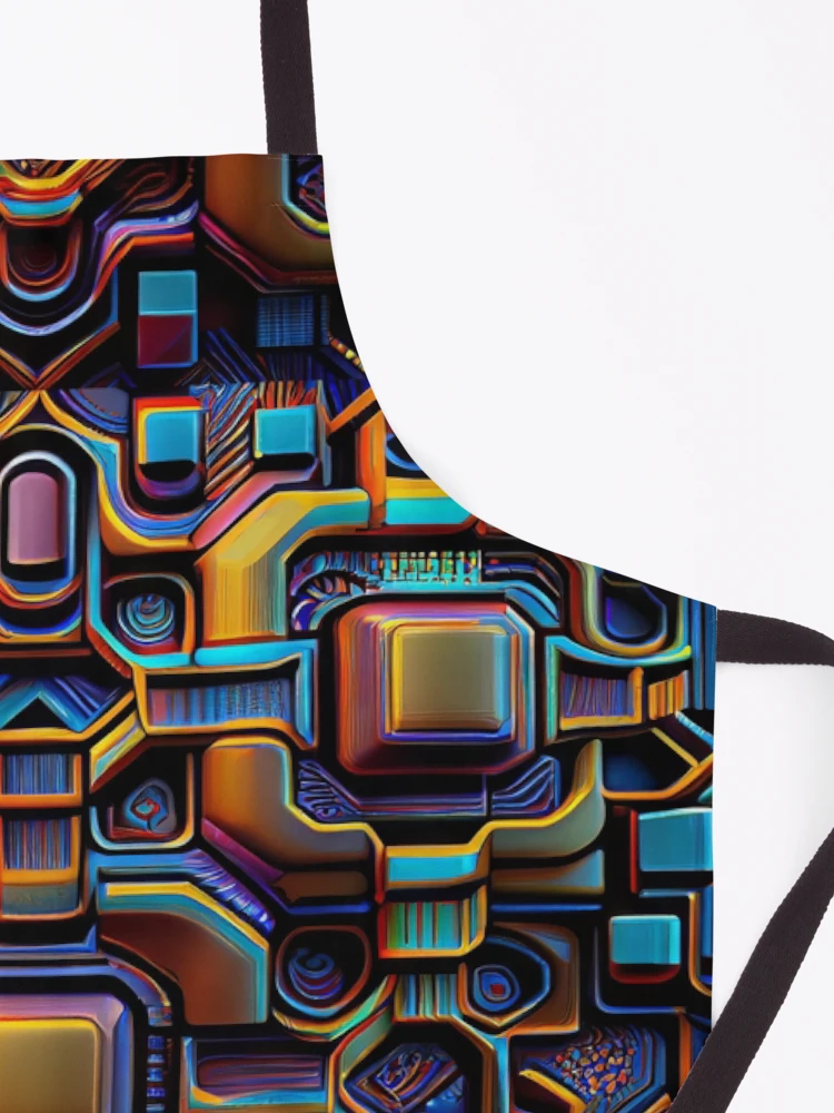 Thumbnail 3 of 6, Apron, Cybernetic Abstract Design Pattern designed and sold by UltraGraphics.