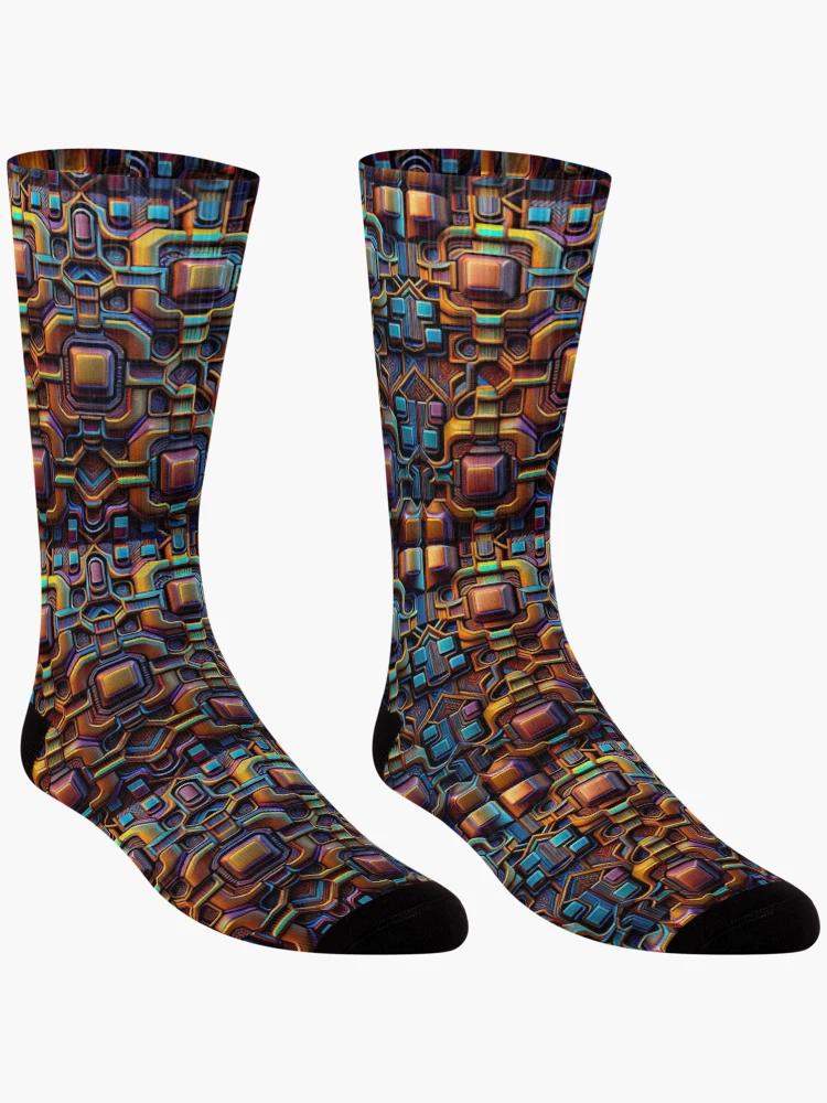Thumbnail 3 of 5, Socks, Cybernetic Abstract Design Pattern designed and sold by UltraGraphics.