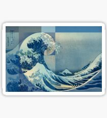 Hokusai Meets Fibonacci, Golden Ratio Sticker