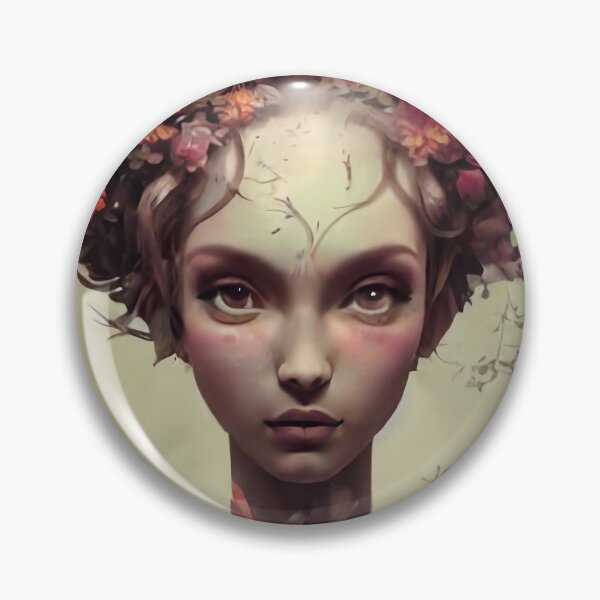 Item preview, Zoe Flowery Girl Portrait  designed and sold by Kamiri.