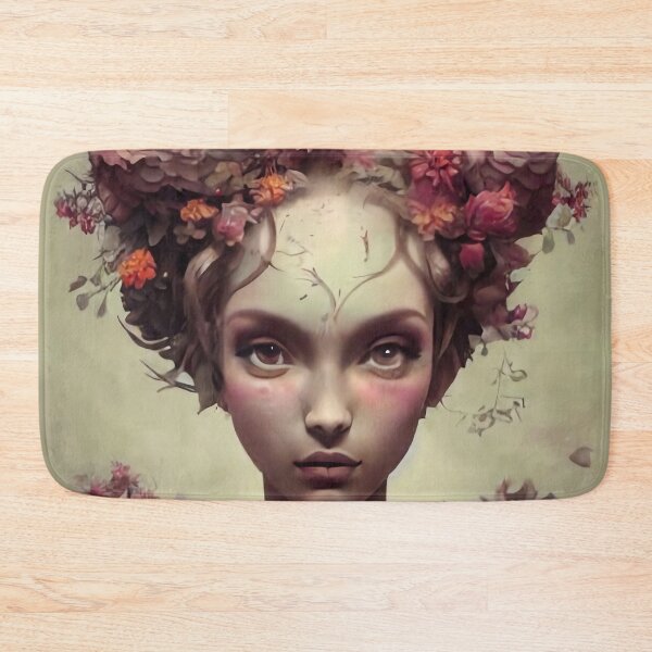 Item preview, Zoe Flowery Girl Portrait  designed and sold by Kamiri.