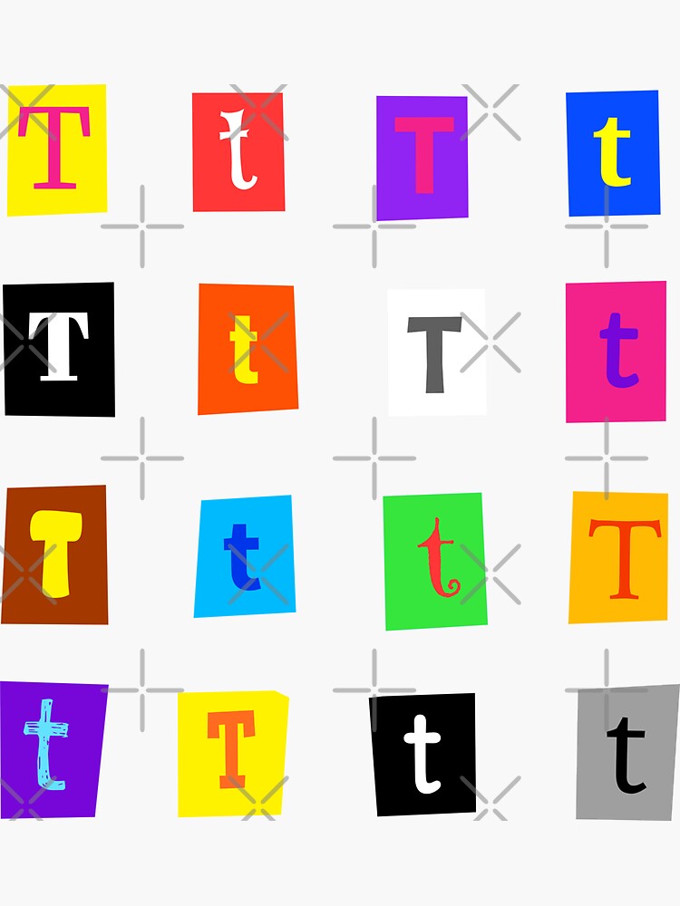 "Magazine cut-out 'T' letter set" Sticker for Sale by Words-Artist ...