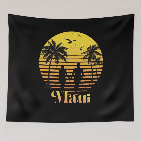Item preview, Retro Maui sunset honeymoon romantic  designed and sold by TipTopTapo.