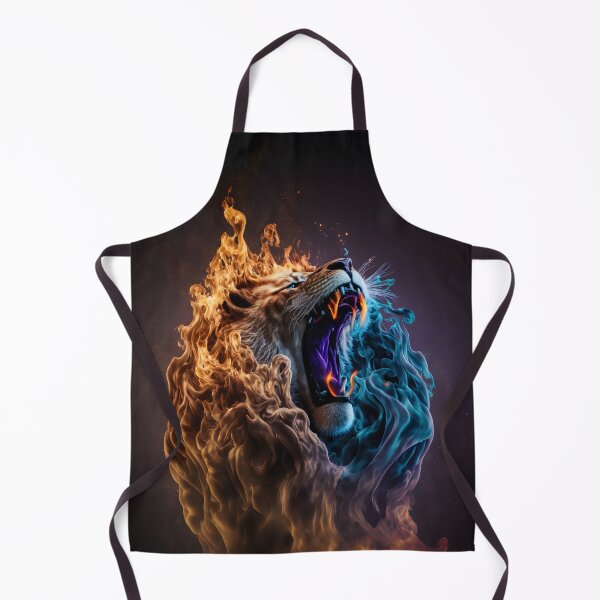 Item preview, Lion on fire, Burning lion, Abstract lion, AI artwork designed and sold by aiartwallpapers.