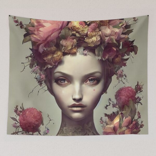 Item preview, Zlata Flowery Girl Portrait  designed and sold by Kamiri.