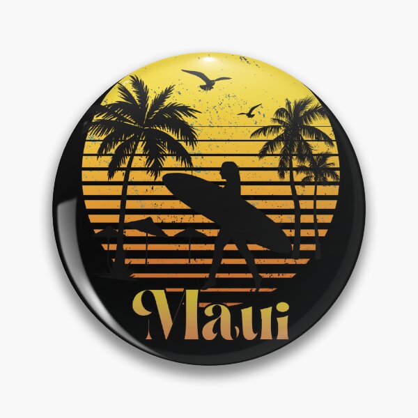Artikelvorschau, Retro-Maui-Sonnenuntergang-Surfer-Design entworfen und verkauft von TipTopTapo.
