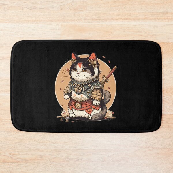 Item preview, Cute maneki neko Samurai cat designed and sold by Christolamber.