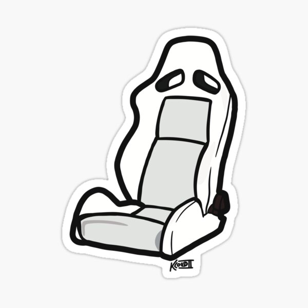White Racing Seat Sticker Sticker