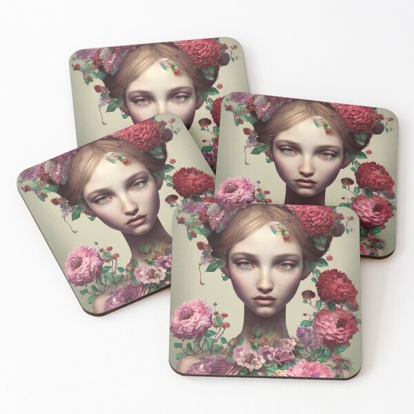 Item preview, Zoia Flowery Girl Portrait  designed and sold by Kamiri.
