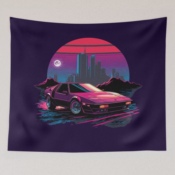 Item preview, Retro sportscar Fiero infront of a City designed and sold by ChasmicArt.