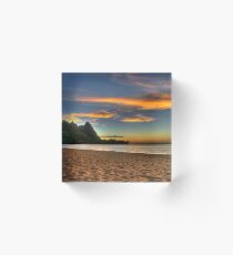 BEACH SUNSET -3- Acrylic Block