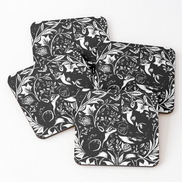 Item preview, Adorable Foxes William Morris Etching Style  designed and sold by Thread Bubbler.
