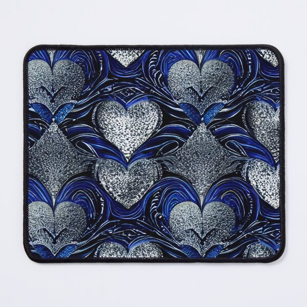 Item preview, Silver hearts on blue designed and sold by CallaCoralia.