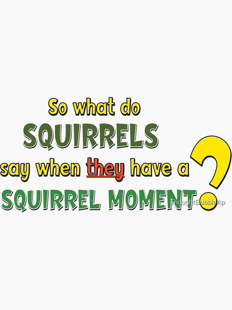 "What do squirrels say when they have a squirrel moment" Sticker for