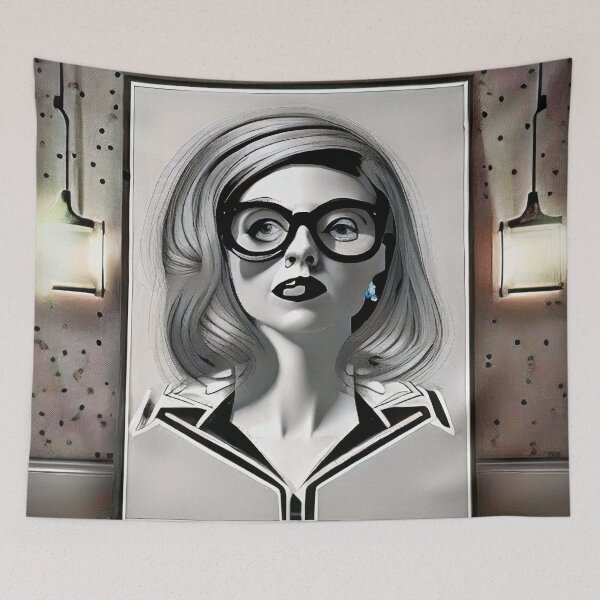 Item preview, Lady in Black and White Glasses designed and sold by kcreative22.