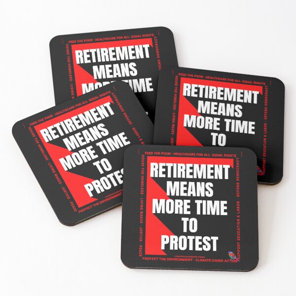 Item preview, PMD00214 Progressive Movement Designs Retirement Means More Time to Protest Goals with rainbow colored bird for progressives designed and sold by ProgressiveLeft.