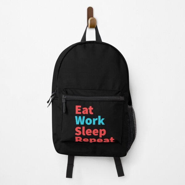 Item preview, Eat work sleep repeat-inspirational red and blue designed and sold by Master4art.
