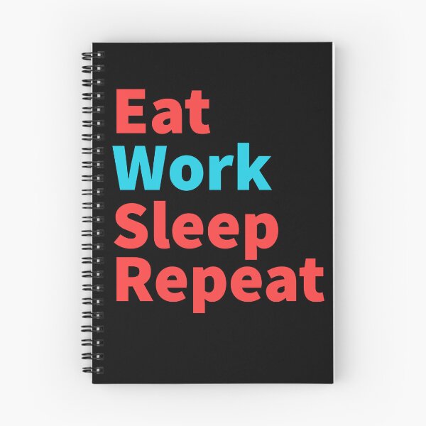 Item preview, Eat work sleep repeat-inspirational red and blue  designed and sold by Master4art.