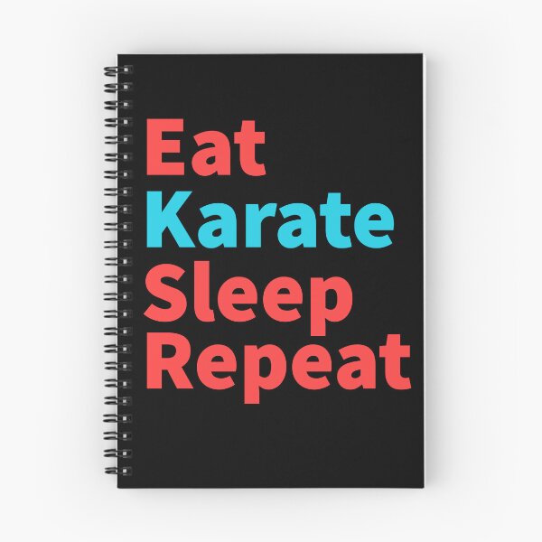 Item preview, Eat karate sleep repeat-inspirational karate fighter red and blue designed and sold by Master4art.
