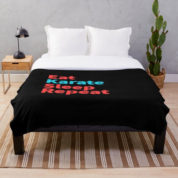 Item preview, Eat karate sleep repeat-inspirador luchador de karate rojo y azul designed and sold by Master4art.