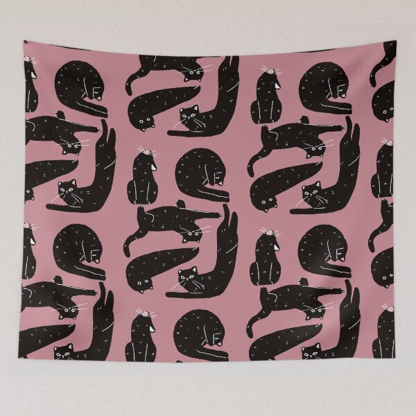 Item preview, Strange Black Cats Maroon Background designed and sold by aymeigh.