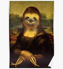 Mona Lisa als Faultier Print Poster
