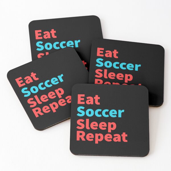 Item preview, Eat soccer sleep repeat-inspirational football red and blue designed and sold by Master4art.