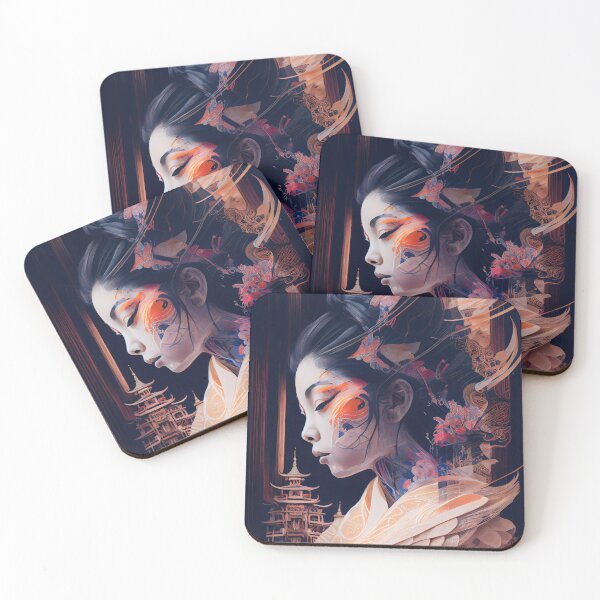 Item preview, Japanese Lady Ink Style Portrait designed and sold by LukeAiWalker.