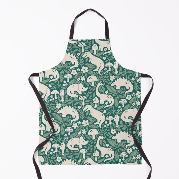 Item preview, Dinosaurs + Mushrooms Pine Green designed and sold by latheandquill.