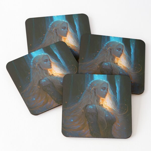 Item preview, A Fantasy Digital Painting of a Beautiful Blond Girl in the Woods designed and sold by oanaunciuleanu.