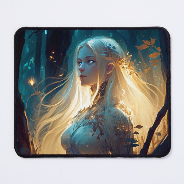 Item preview, A Fantasy Digital Painting of a Beautiful Blond Girl in the Woods designed and sold by oanaunciuleanu.