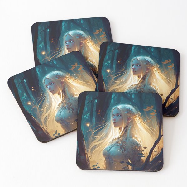 Item preview, A Fantasy Digital Painting of a Beautiful Blond Girl in the Woods designed and sold by oanaunciuleanu.