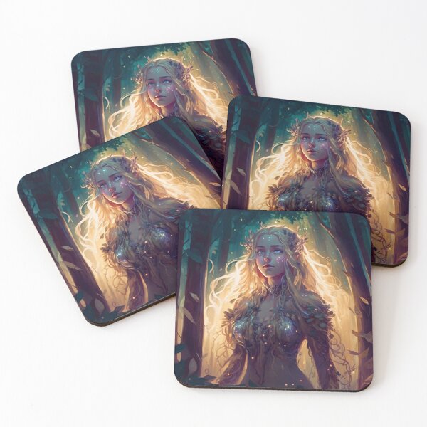 Item preview, A Fantasy Digital Painting of a Beautiful Blond Girl in the Woods designed and sold by oanaunciuleanu.