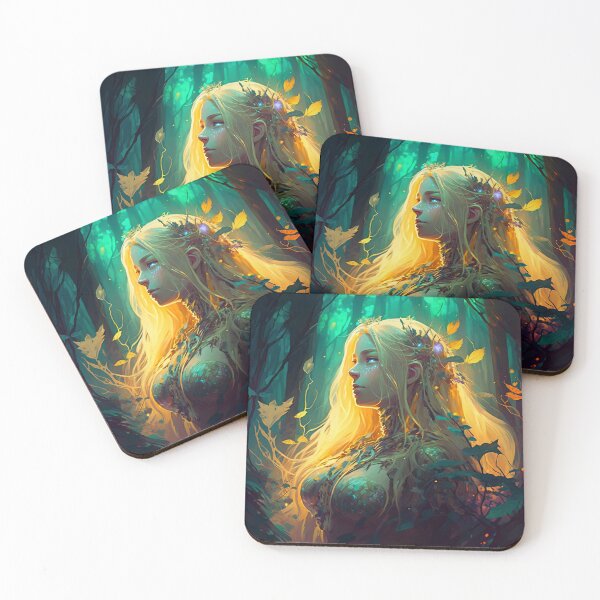 Item preview, A Fantasy Digital Painting of a Beautiful Blond Girl in the Woods designed and sold by oanaunciuleanu.