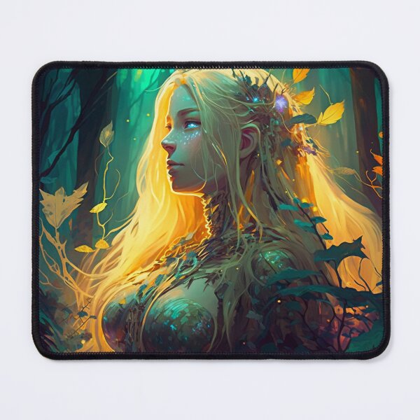 Item preview, A Fantasy Digital Painting of a Beautiful Blond Girl in the Woods designed and sold by oanaunciuleanu.
