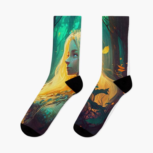 Item preview, A Fantasy Digital Painting of a Beautiful Blond Girl in the Woods designed and sold by oanaunciuleanu.