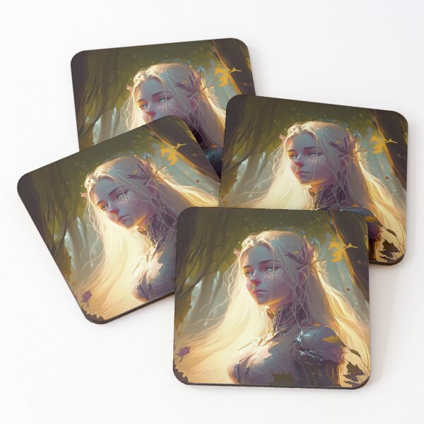 Item preview, A Fantasy Digital Painting of a Beautiful Blond Girl in the Woods designed and sold by oanaunciuleanu.