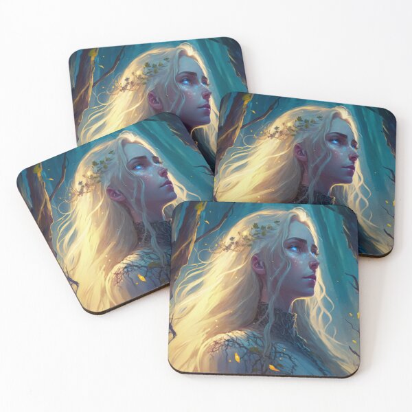 Item preview, A Fantasy Digital Painting of a Beautiful Blond Girl in the Woods designed and sold by oanaunciuleanu.