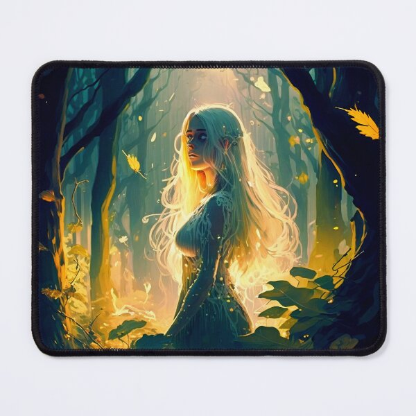 Item preview, A Fantasy Digital Painting of a Beautiful Blond Girl in the Woods designed and sold by oanaunciuleanu.