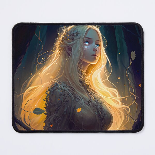 Item preview, A Fantasy Digital Painting of a Beautiful Blond Girl in the Woods designed and sold by oanaunciuleanu.