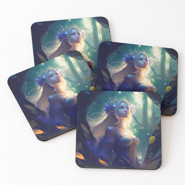 Item preview, A Fantasy Digital Painting of a Beautiful Blond Girl in the Woods designed and sold by oanaunciuleanu.