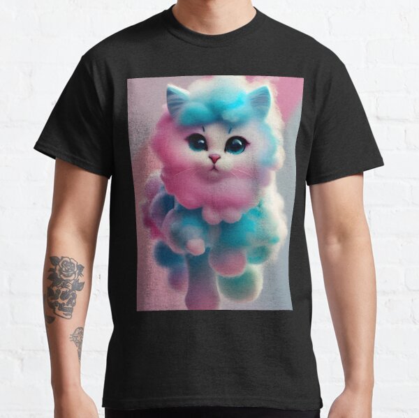 Cotton Candy Cat - Modern Digital Art Classic T-Shirt by Ai-michiart