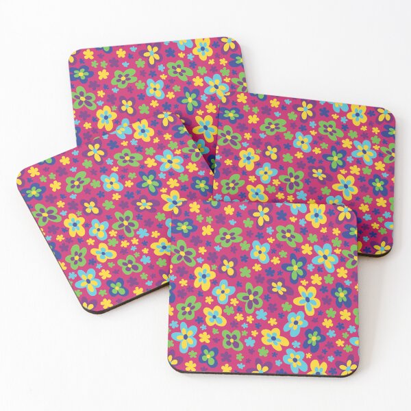 Item preview, RETRO GROOVY FLORALS YELLOW, PINK, MAGENTA, BLUE GREEN Y2K 2000S designed and sold by blomastudios.