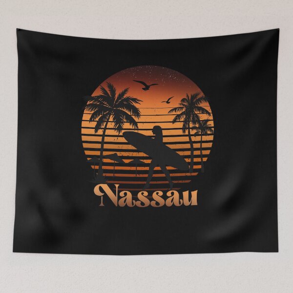 Item preview, Retro Nassau sunset surfer design  designed and sold by TipTopTapo.