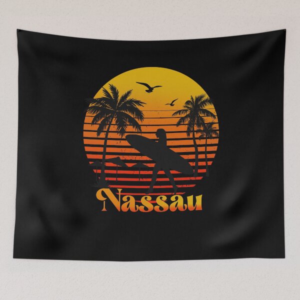 Item preview, Retro Nassau sunset surfer design  designed and sold by TipTopTapo.