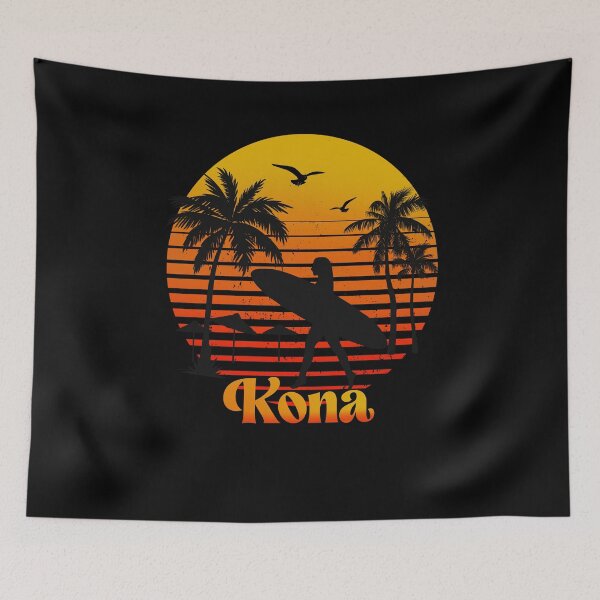 Item preview, Retro Kona sunset surfer design  designed and sold by TipTopTapo.