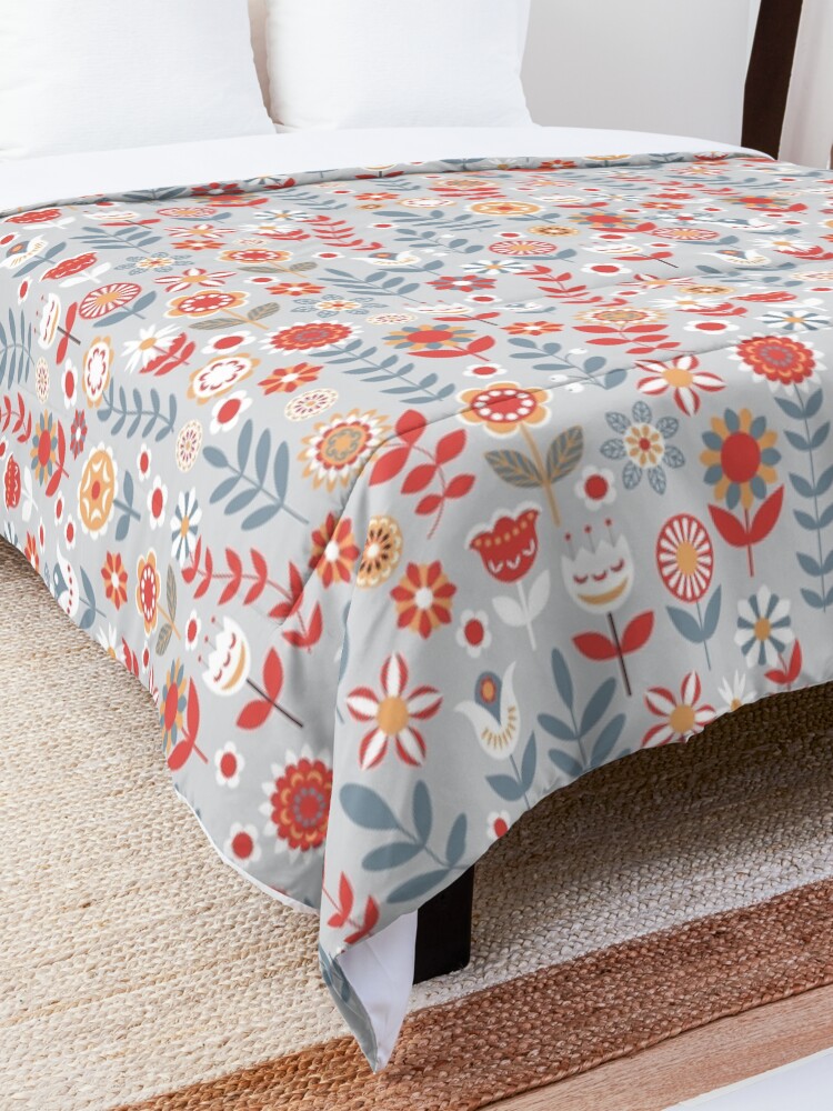 Alternate view of Seamless pattern with flowers. The Scandinavian style. Comforter