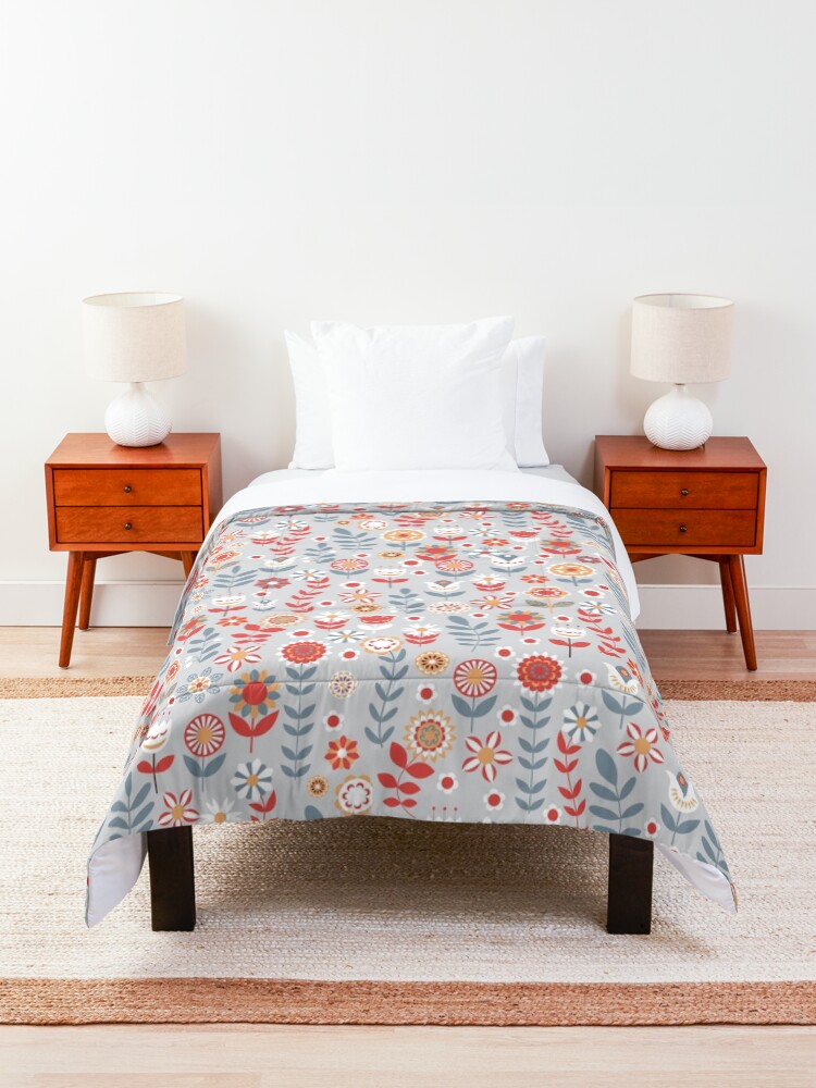 Alternate view of Seamless pattern with flowers. The Scandinavian style. Comforter